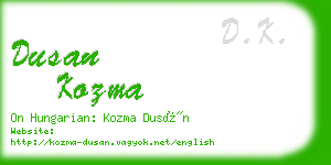 dusan kozma business card